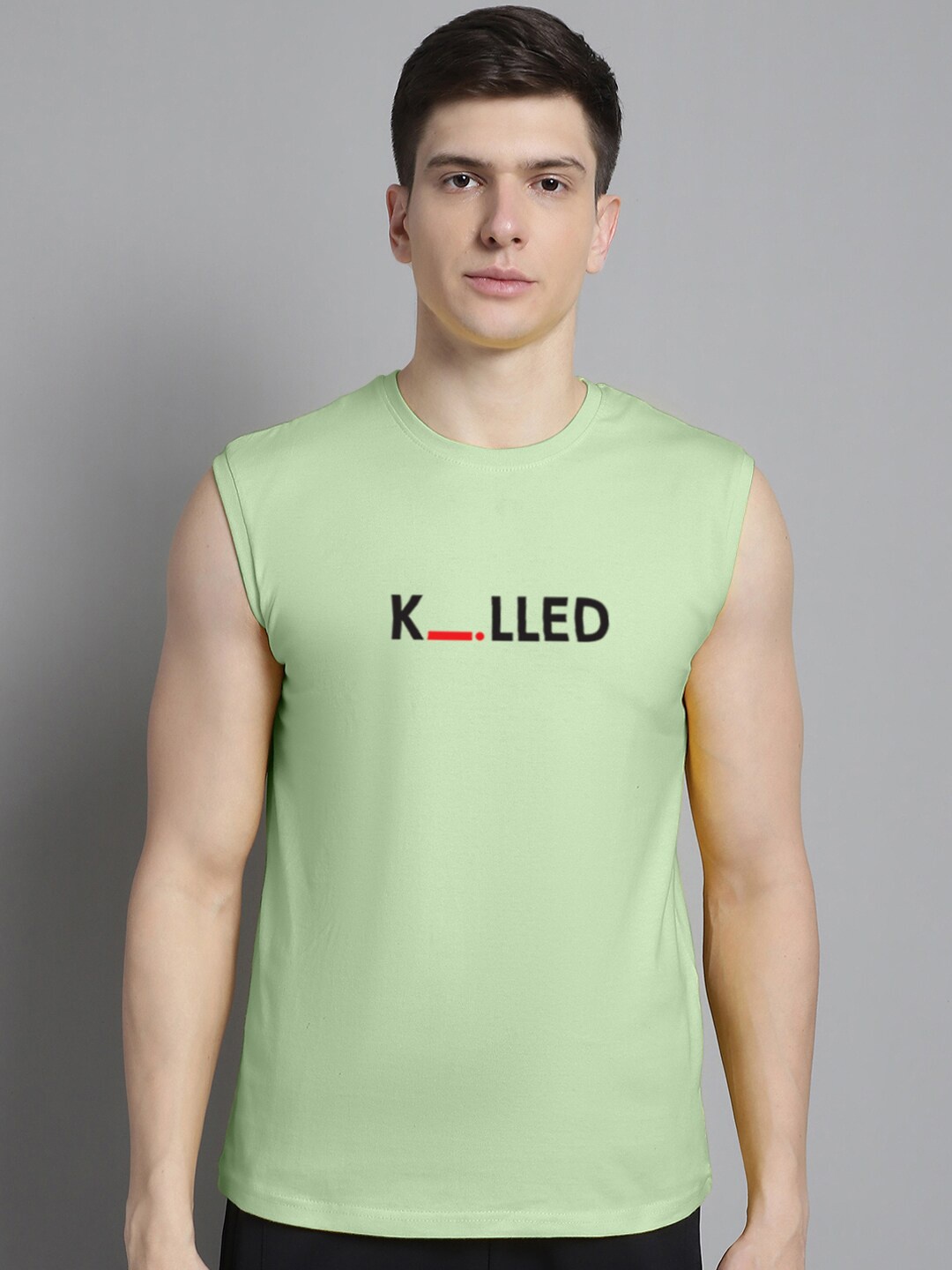 Friskers Typography Printed Slim Fit Bio Wash Pure Cotton T-shirt, Sea green