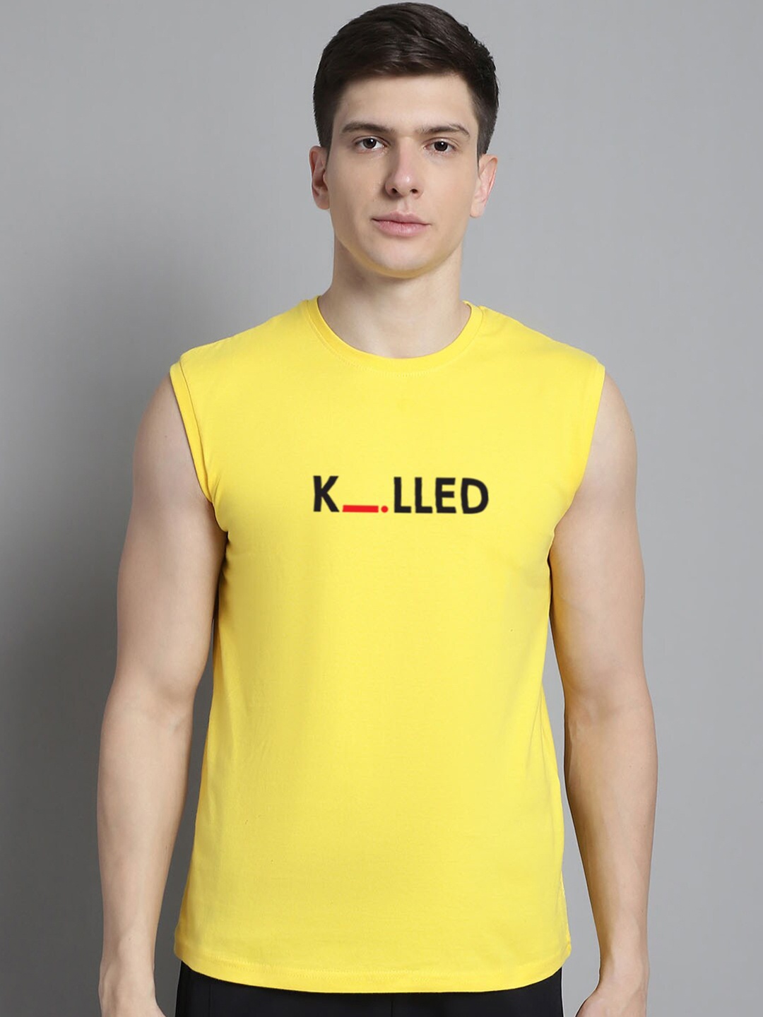 

Friskers Typography Printed Pure Cotton Slim Fit T-shirt, Yellow