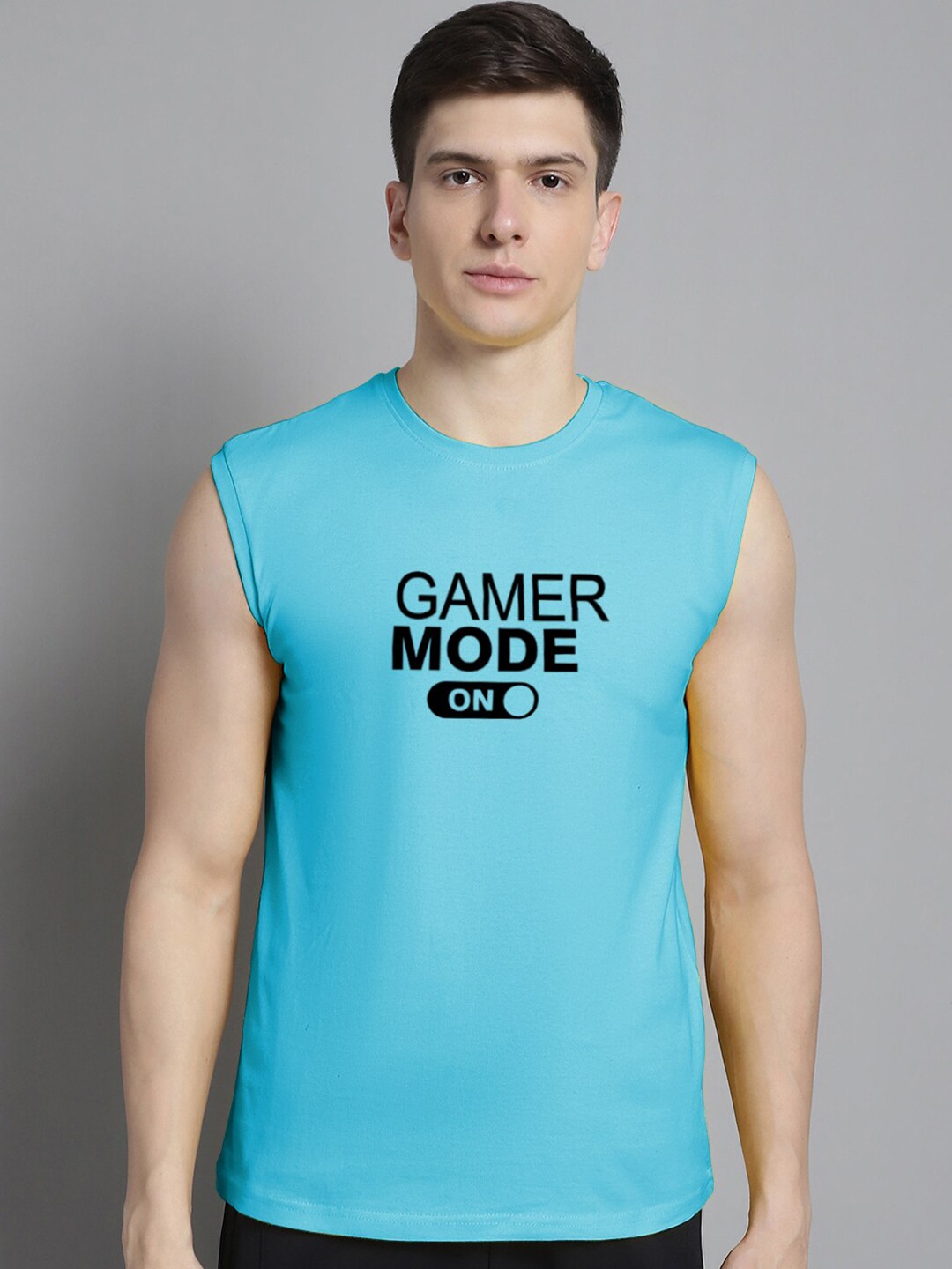 

Friskers Typography Printed Pure Cotton Bio Wash Slim Fit Sports T-shirt, Turquoise blue