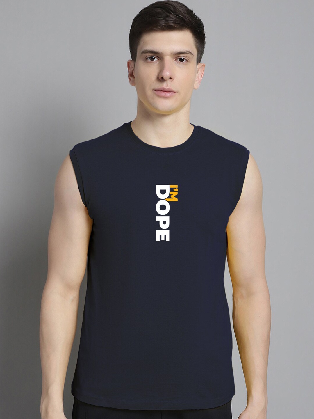 

Friskers Typography Printed Pure Cotton Slim Fit T-shirt, Navy blue