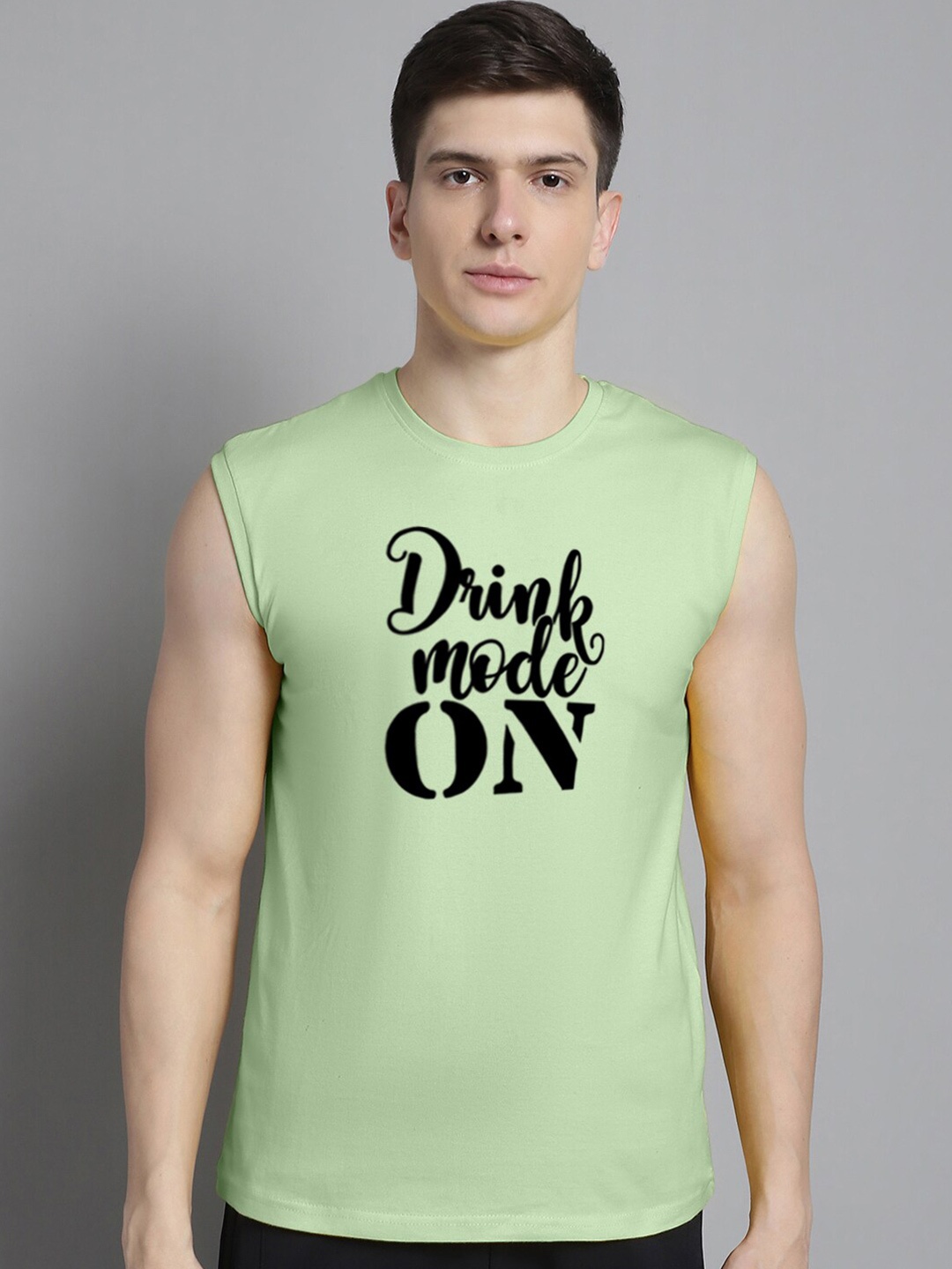 Friskers Typography Printed Slim Fit Pure Cotton T-shirt, Sea green
