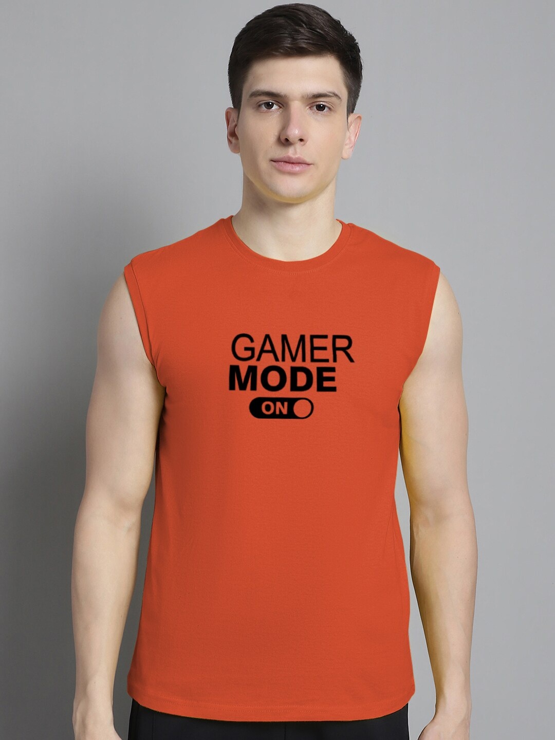 

Friskers Typography Printed Slim Fit Bio Wash Pure Cotton T-shirt, Orange
