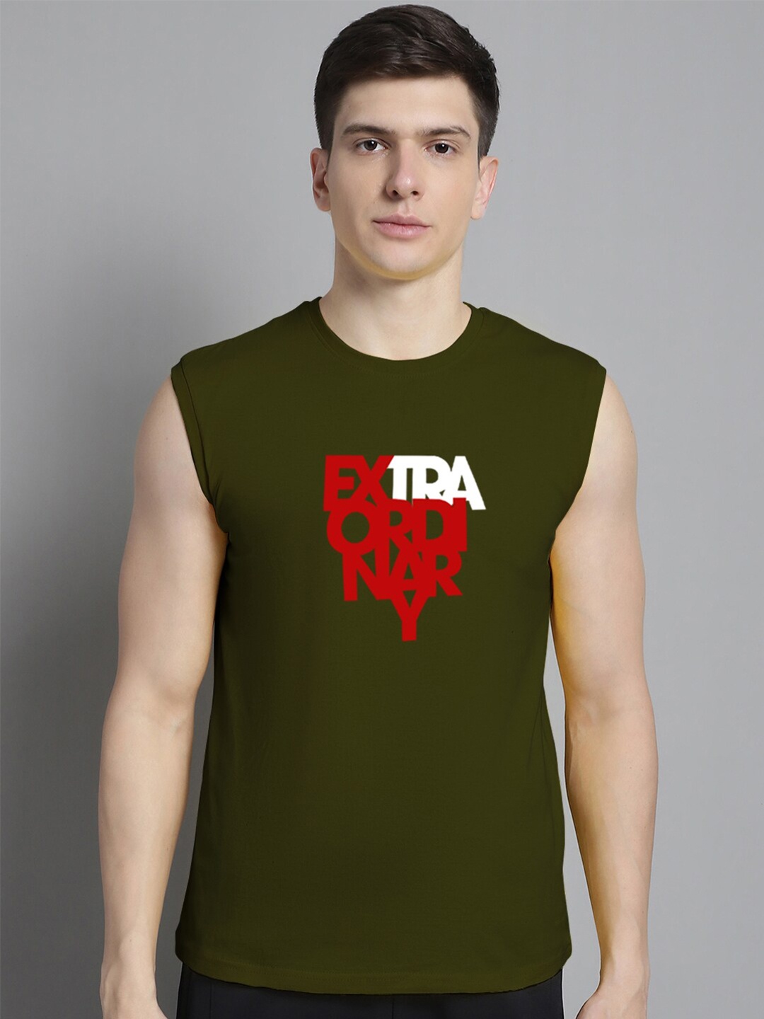 

Friskers Typography Printed Pure Cotton Slim Fit T-shirt, Olive