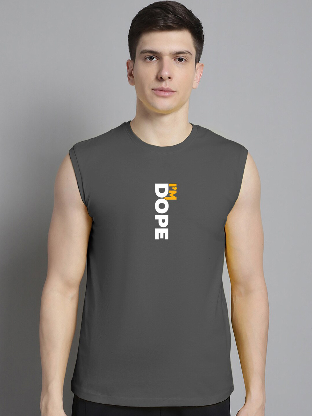 

Friskers Typography Printed Pure Cotton Slim Fit T-shirt, Grey