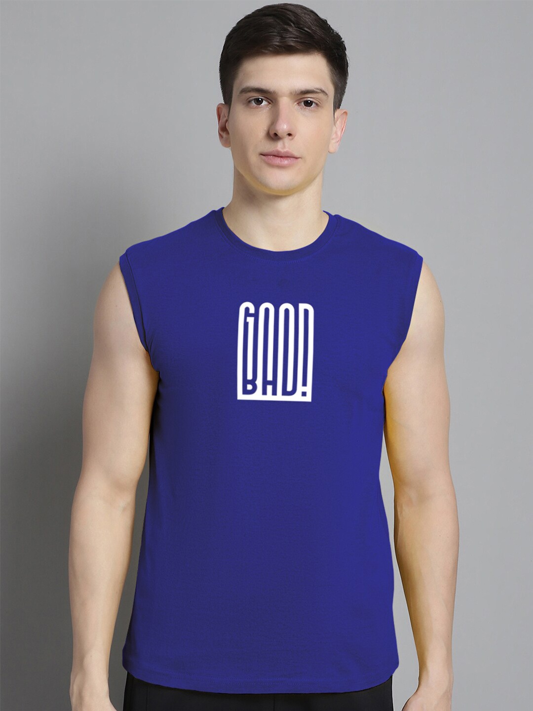

Friskers Typography Printed Pure Cotton Skin Friendly Slim Fit T-shirt, Blue
