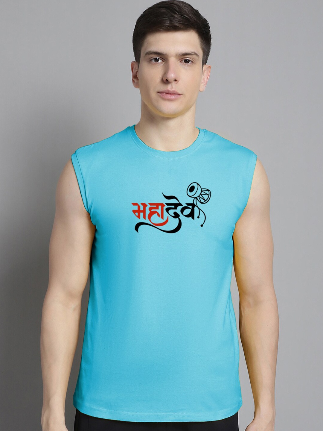 

Friskers Typography Printed Slim Fit Bio Wash Pure Cotton T-shirt, Turquoise blue