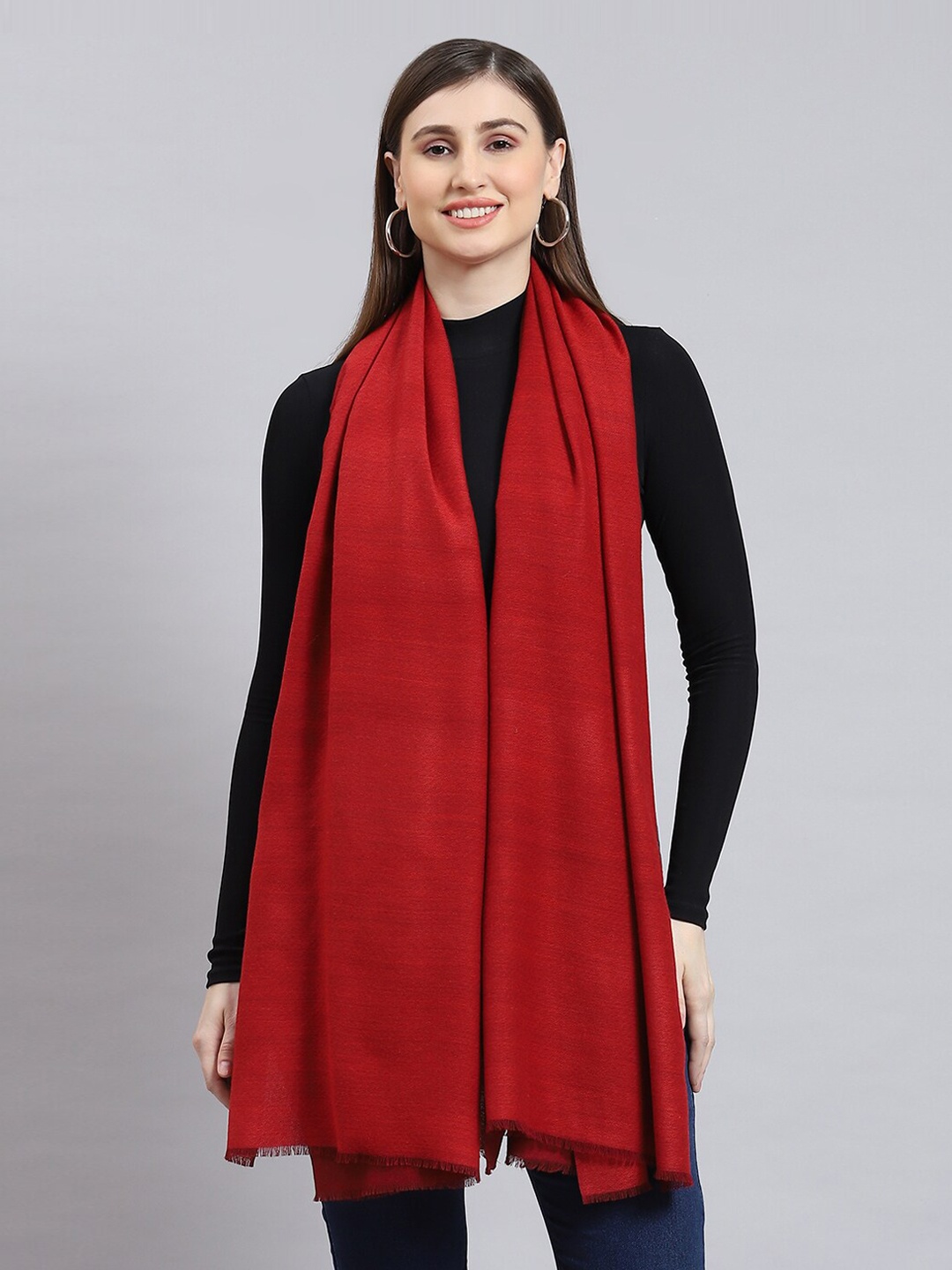 

Monte Carlo Fringed Border Shawl, Red