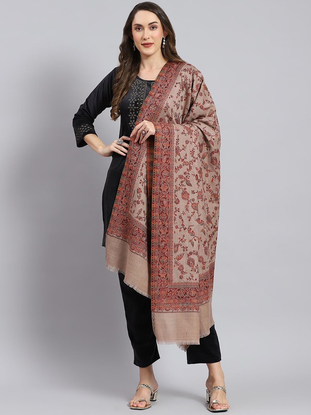 

Monte Carlo Woven Design Shawl, Brown