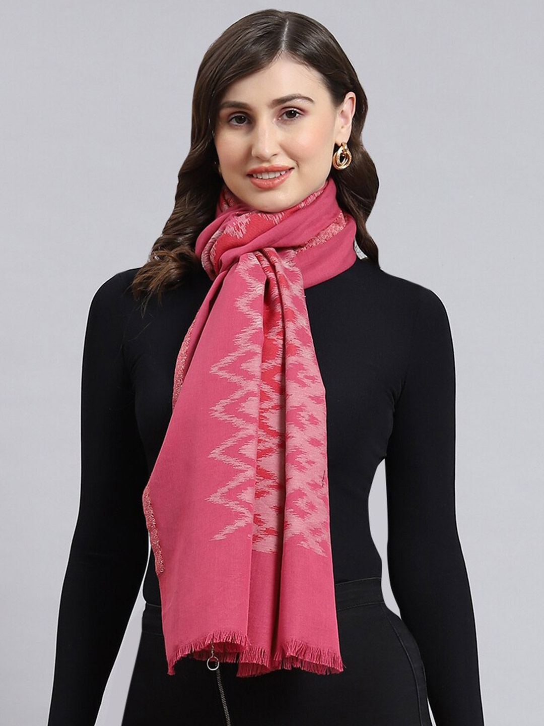 

Monte Carlo Women Woven Design Stole, Pink