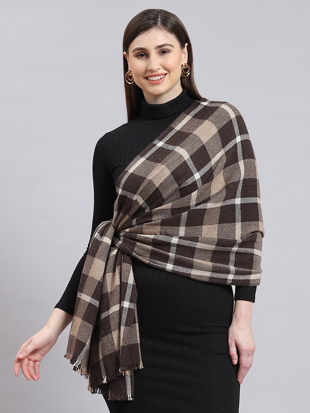 

Monte Carlo Women Woven Design Stole, Brown