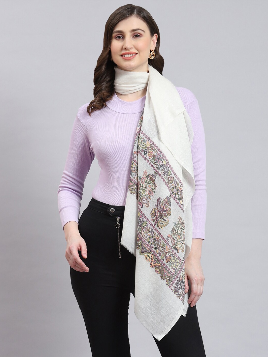 

Monte Carlo Woven Design Stole, White