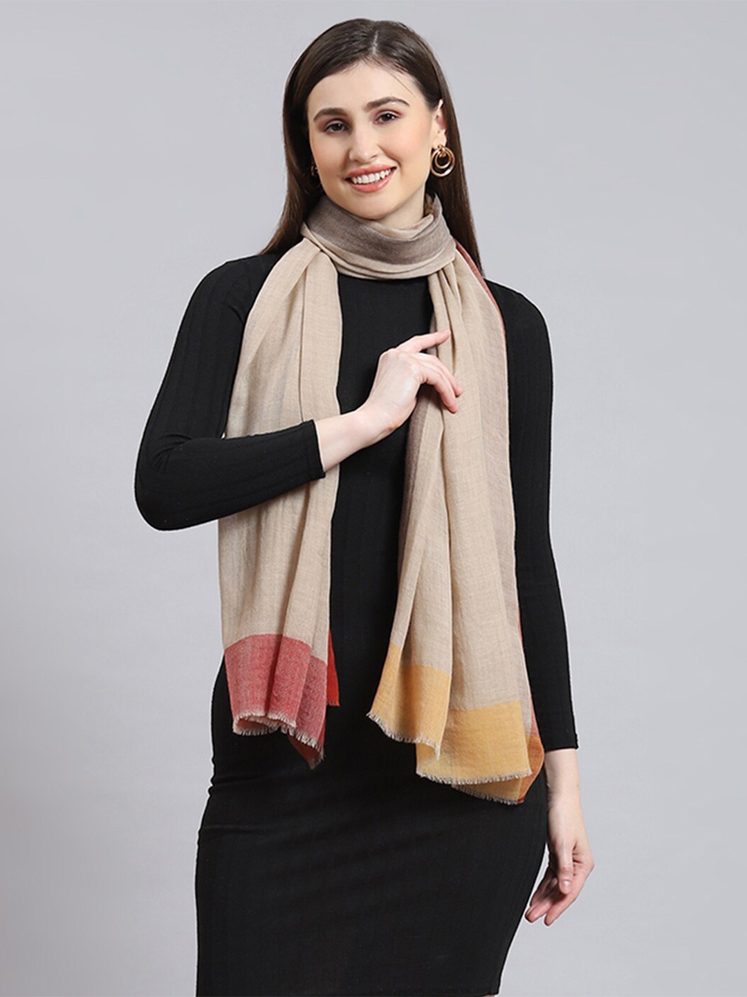 

Monte Carlo Frienged Border Stole, Beige
