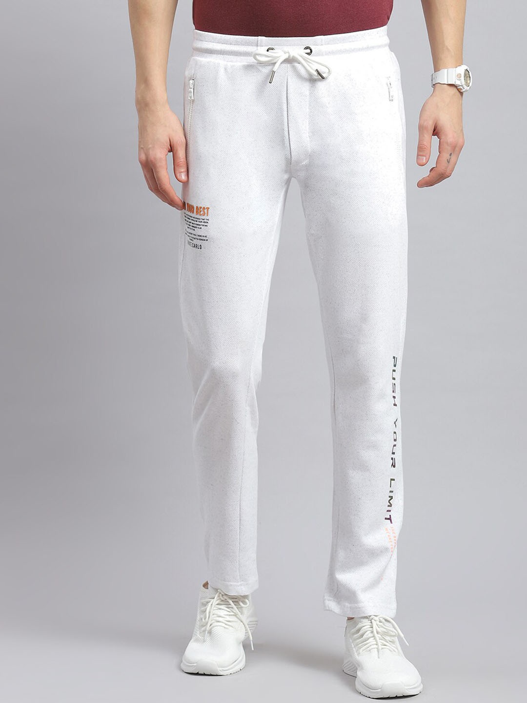 

Monte Carlo Men Regular Fit Cotton Trackpants, Off white