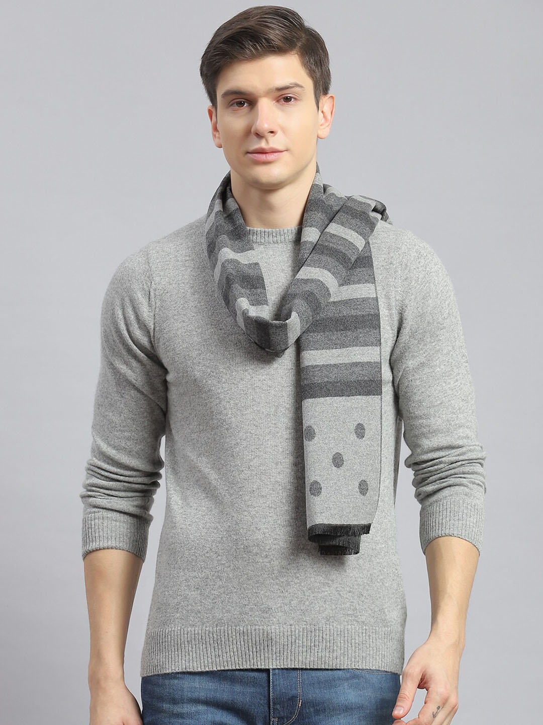 

Monte Carlo Striped Muffler, Grey melange