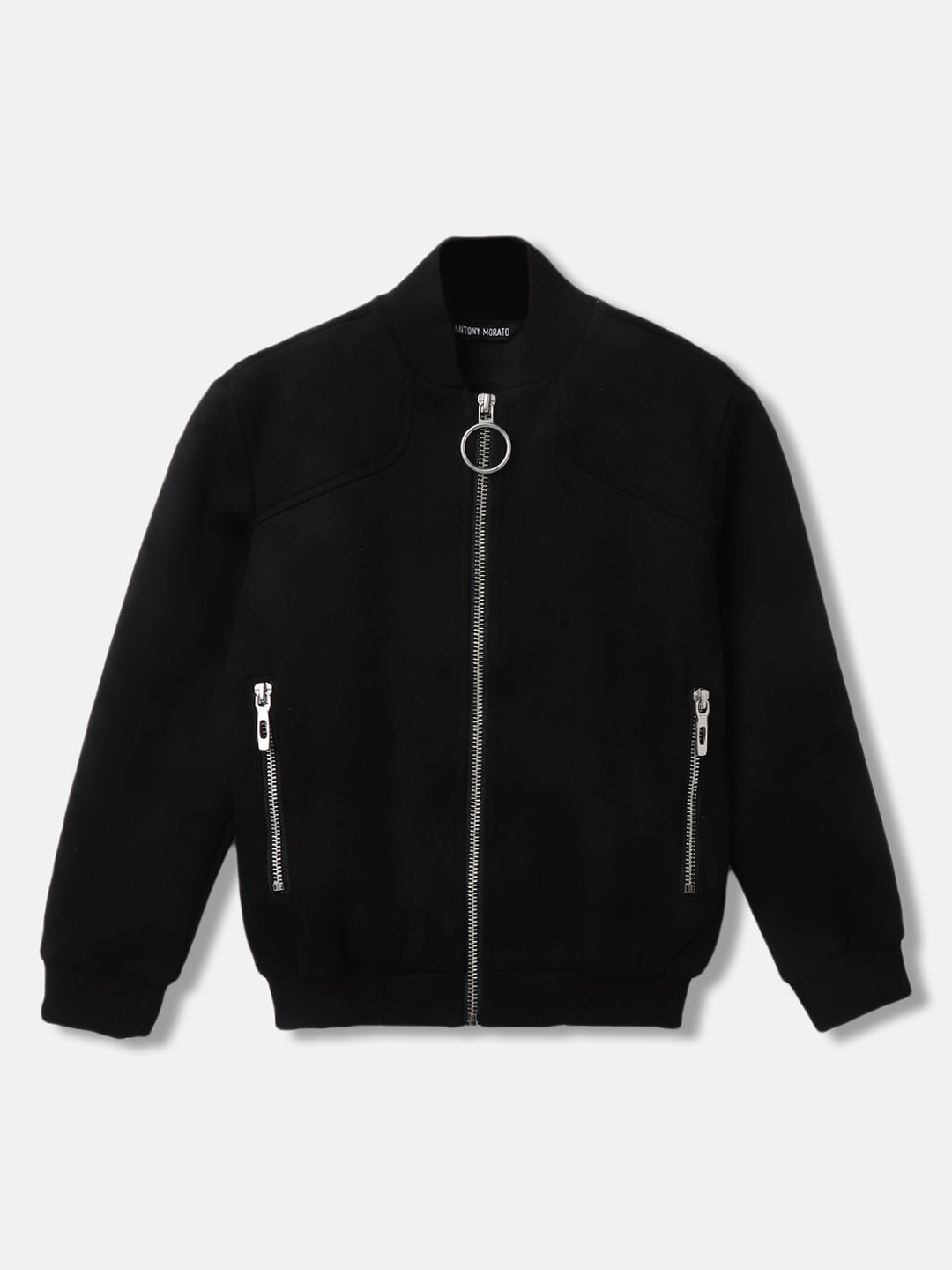 

Antony Morato Boys Zip Detail Stand Collar Bomber Jacket, Black