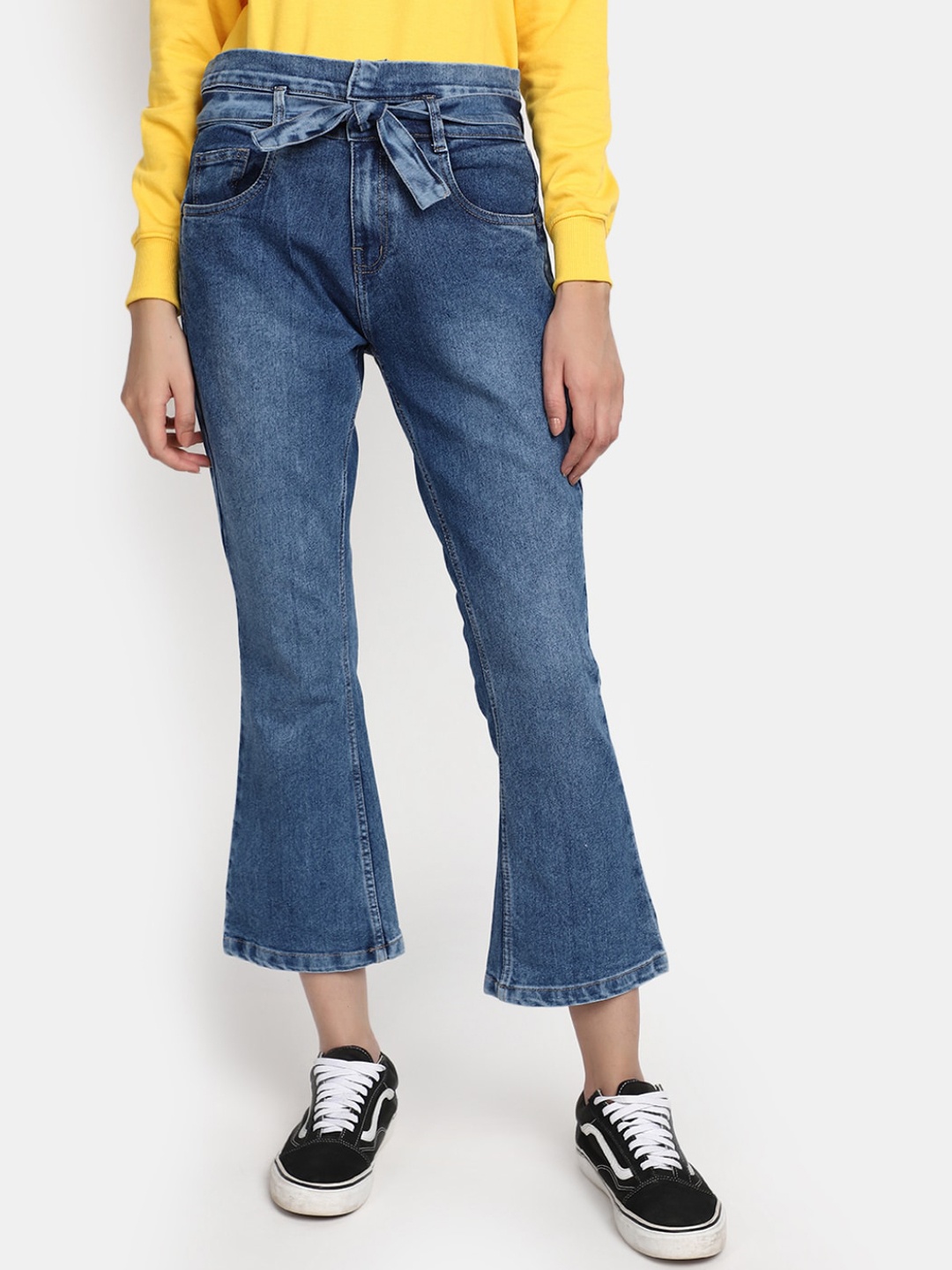 

V-Mart Women Bootcut Mid-Rise Cotton Jeans, Blue