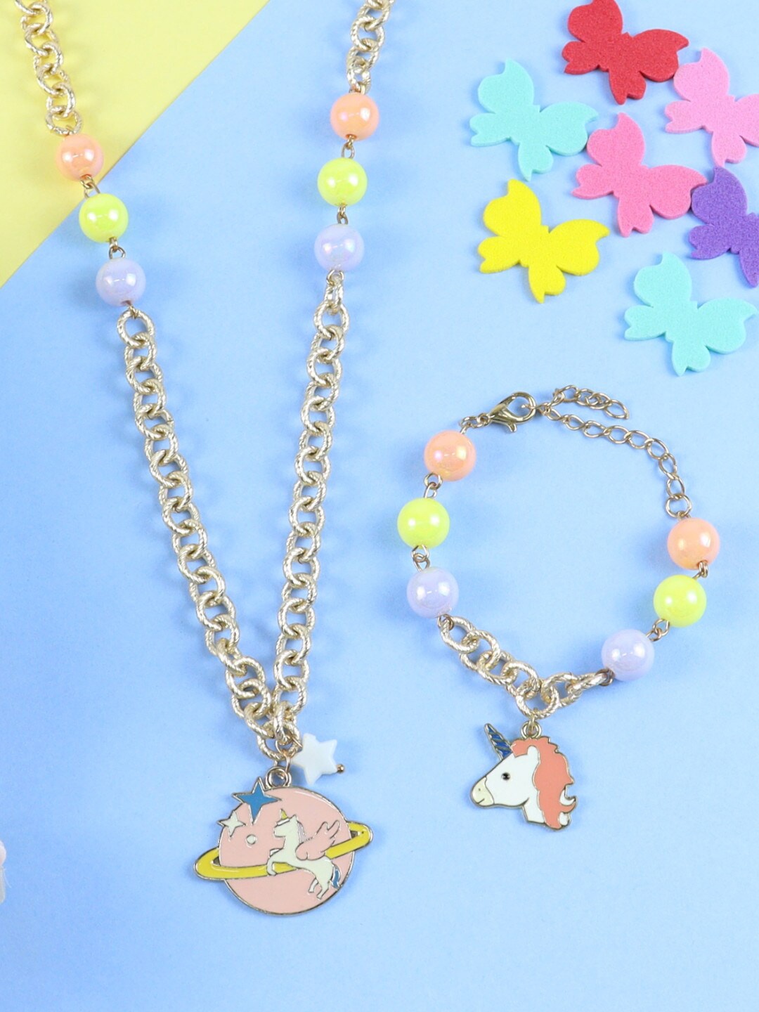 

Asthetika Kids Girls Gold-Plated Beaded Jewellery Set