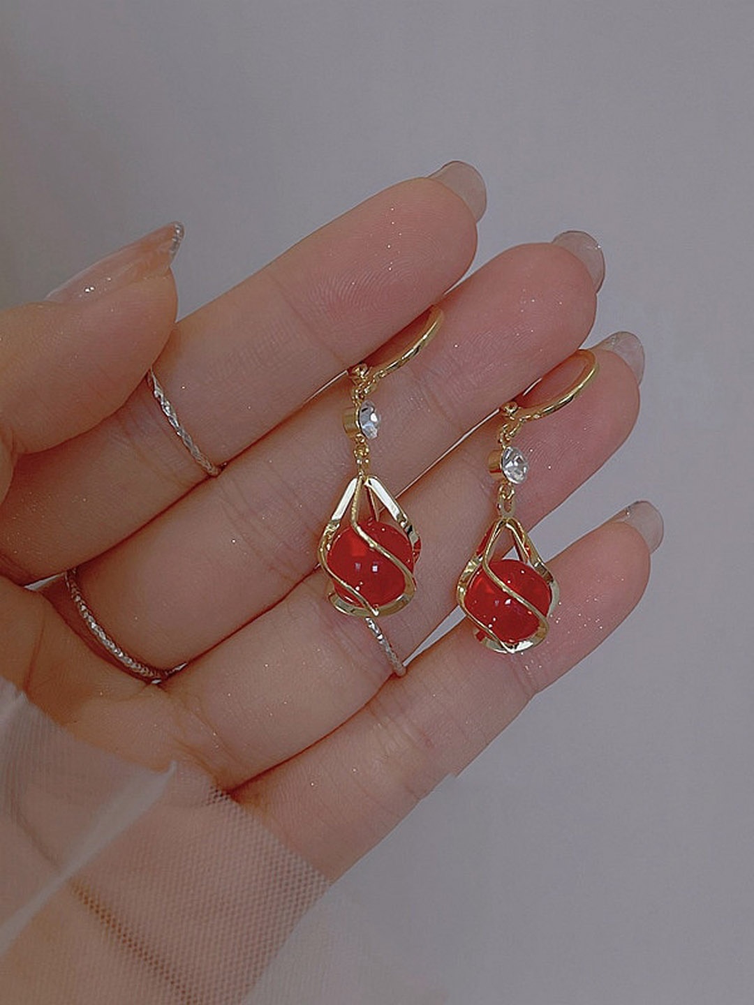 

Shining Diva Fashion Gold-Plated Contemporary Hoop Earrings