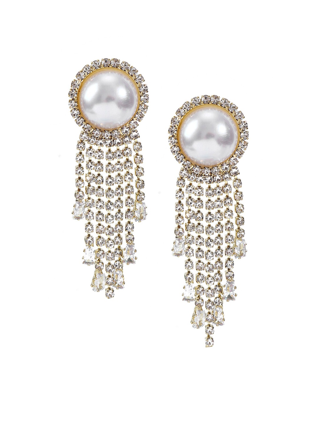 

Shining Diva Fashion Gold-Pleated Chandelier Contemporary Drop Earrings