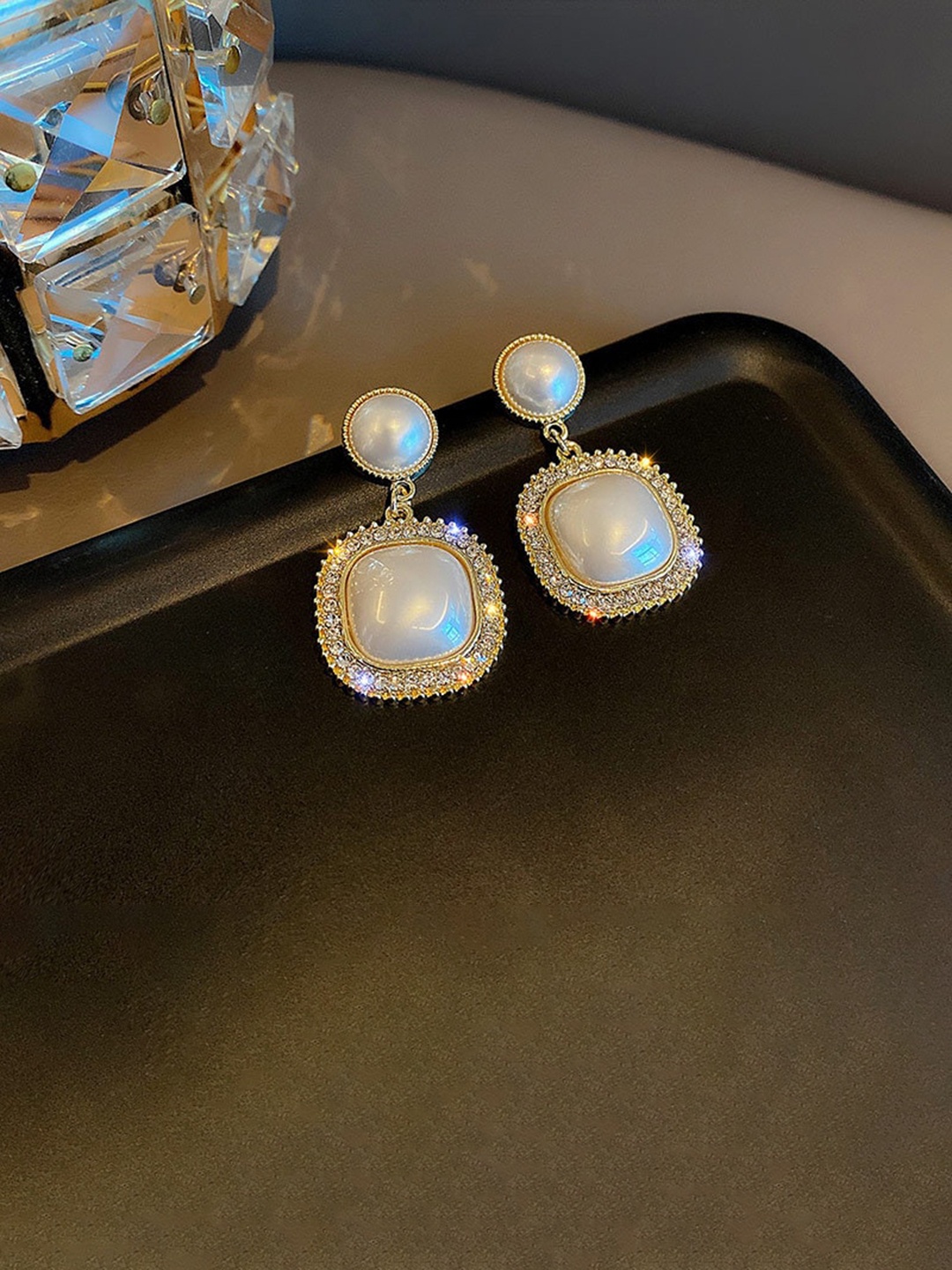 

Shining Diva Fashion Gold-Plated Contemporary Drop Earrings