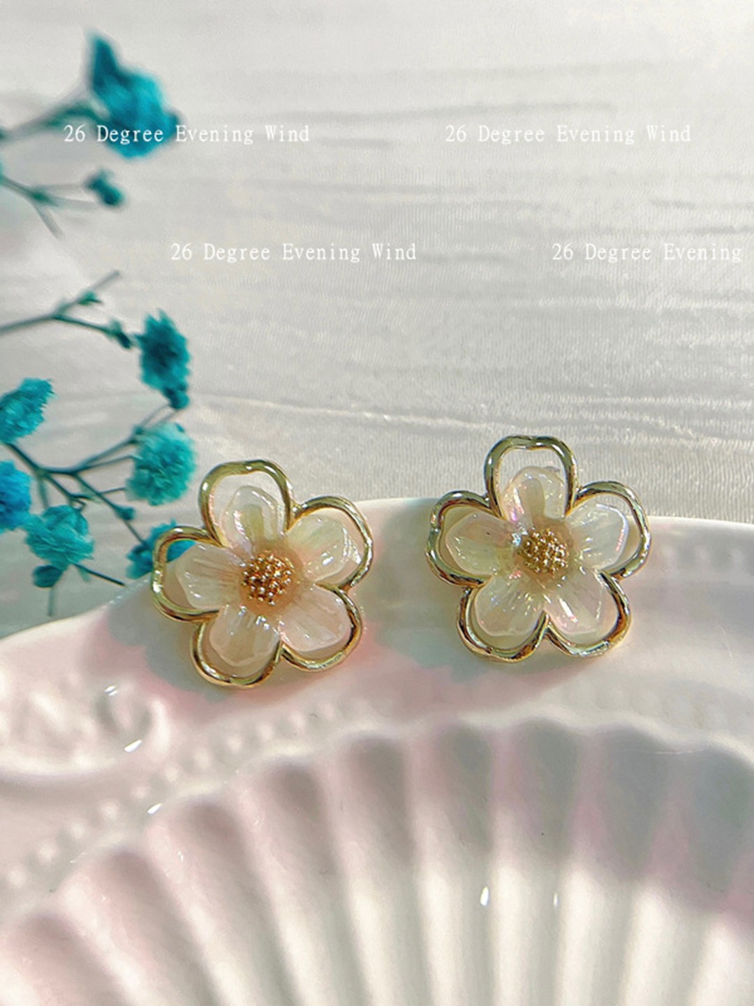 

Shining Diva Fashion Contemporary Gold-Plated Studs Earrings, White