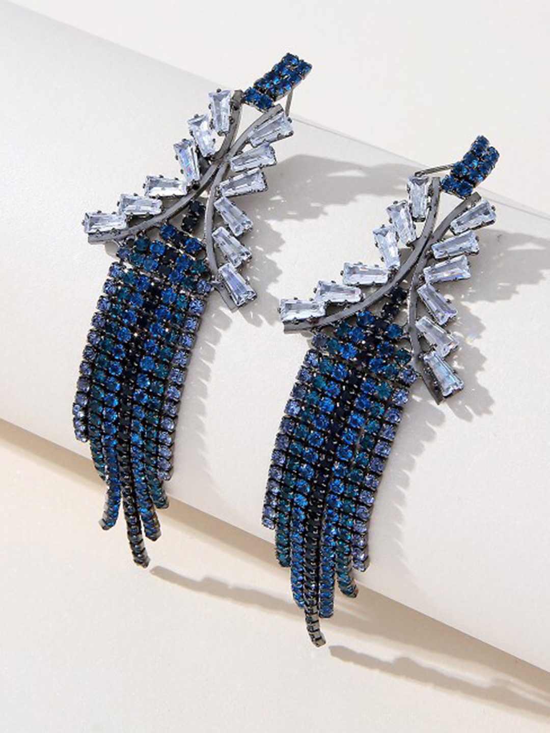

Shining Diva Fashion Silver-Plated Contemporary Chandelier Drop Earrings