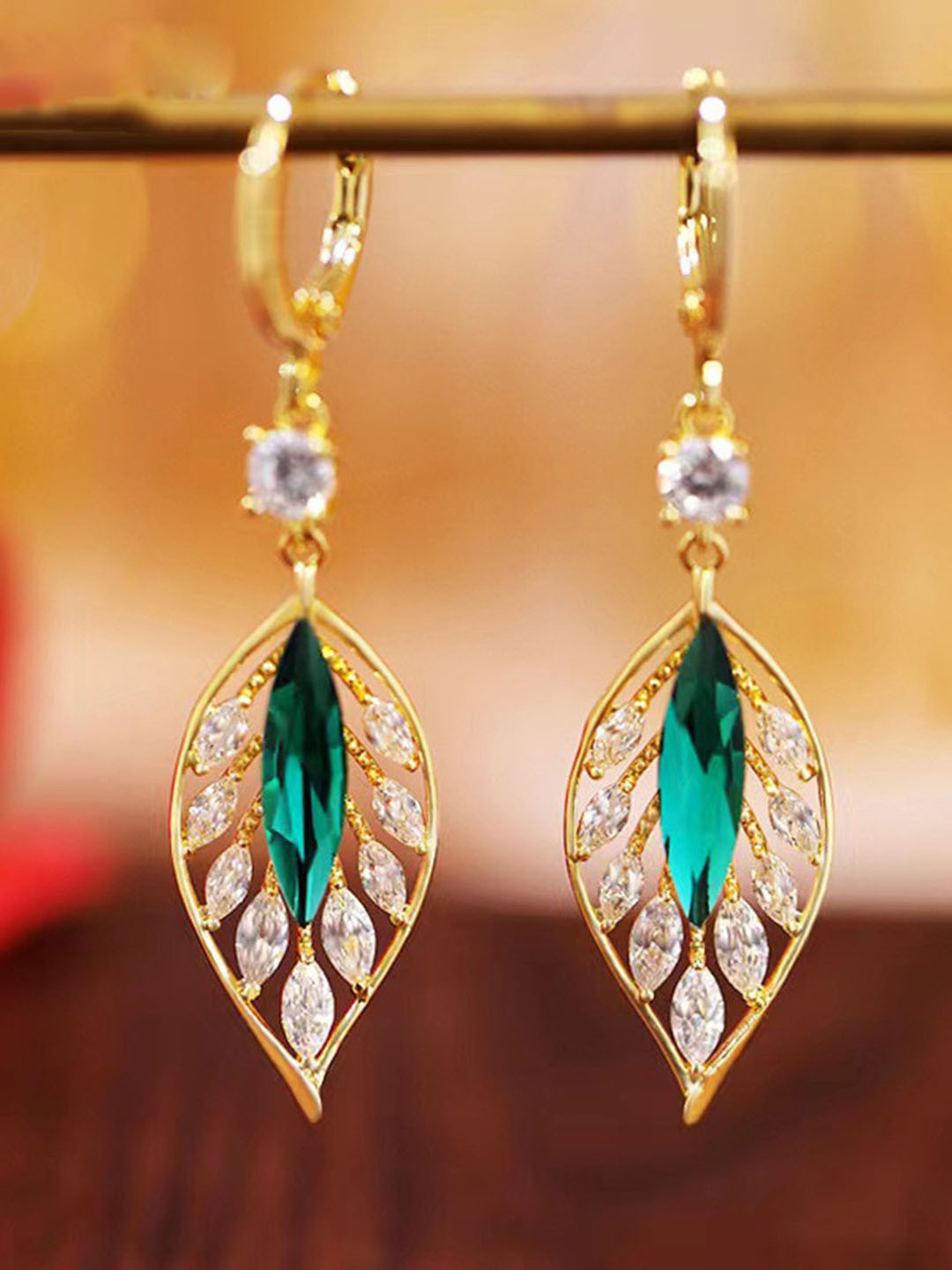 

Shining Diva Fashion Green Contemporary Drop Earrings
