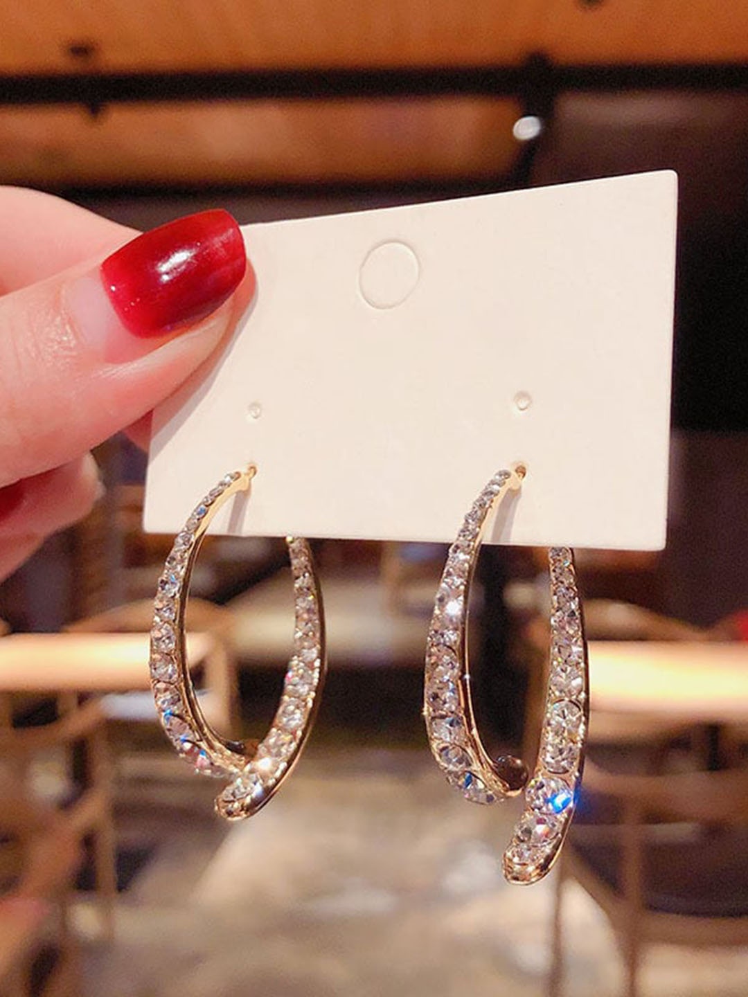 

Shining Diva Fashion Gold-Plated Circular Hoop Earrings