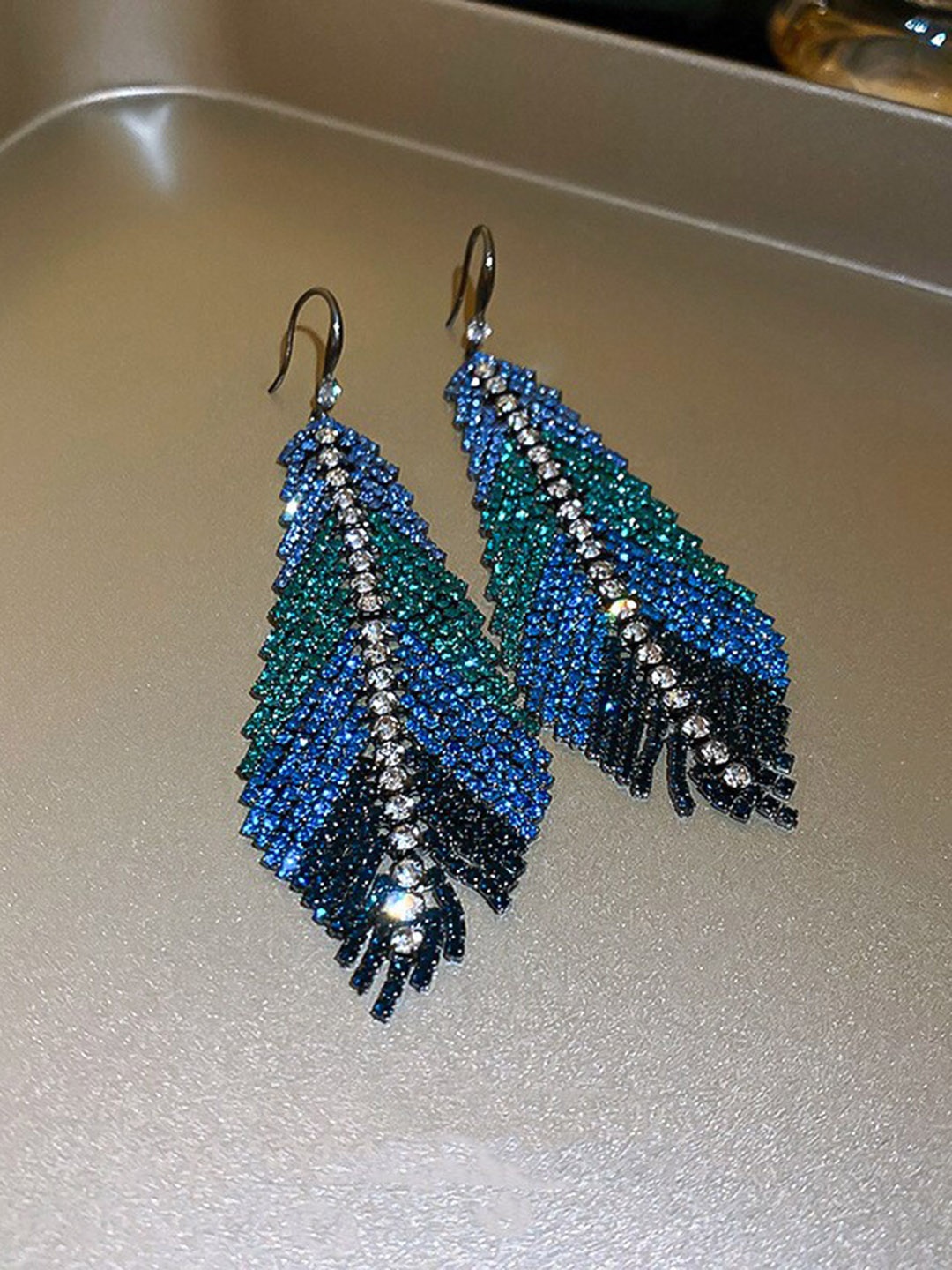 

Shining Diva Fashion Silver-Plated Contemporary Drop Earrings