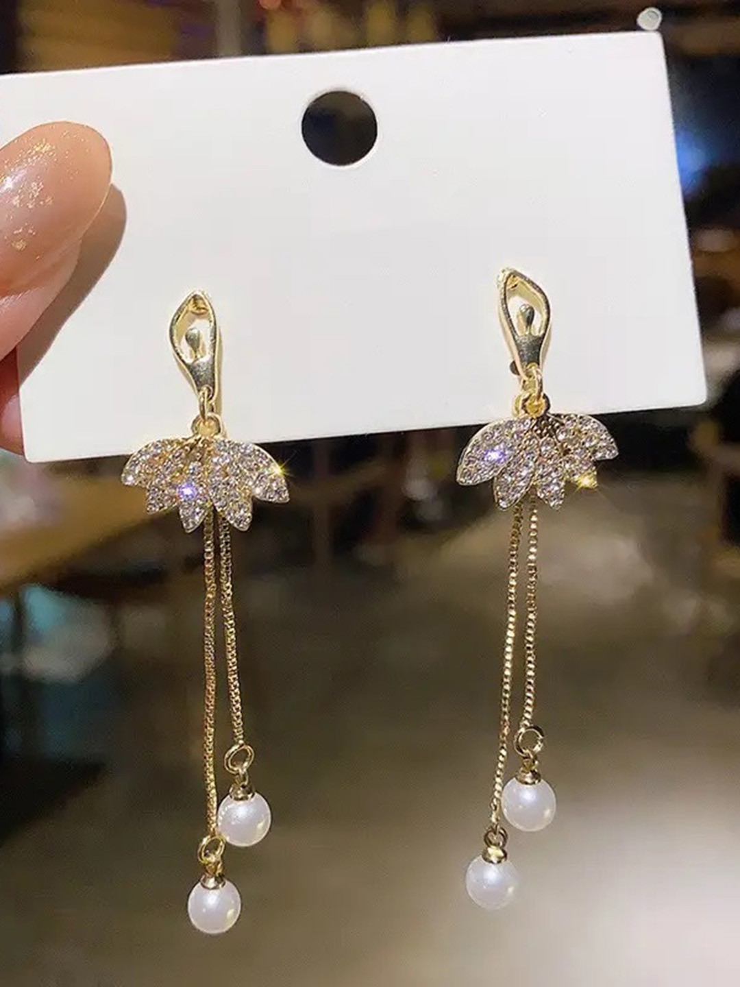 

Shining Diva Fashion Gold-Plated Contemporary Drop Earrings