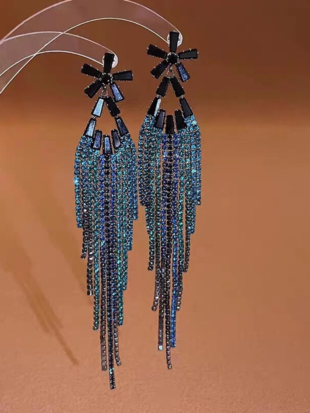 

Shining Diva Fashion Silver-Plated Floral Drop Earrings