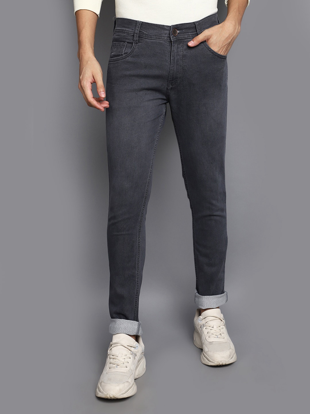 

V-Mart Men Mid Rise Clean Look Denim Jeans, Grey