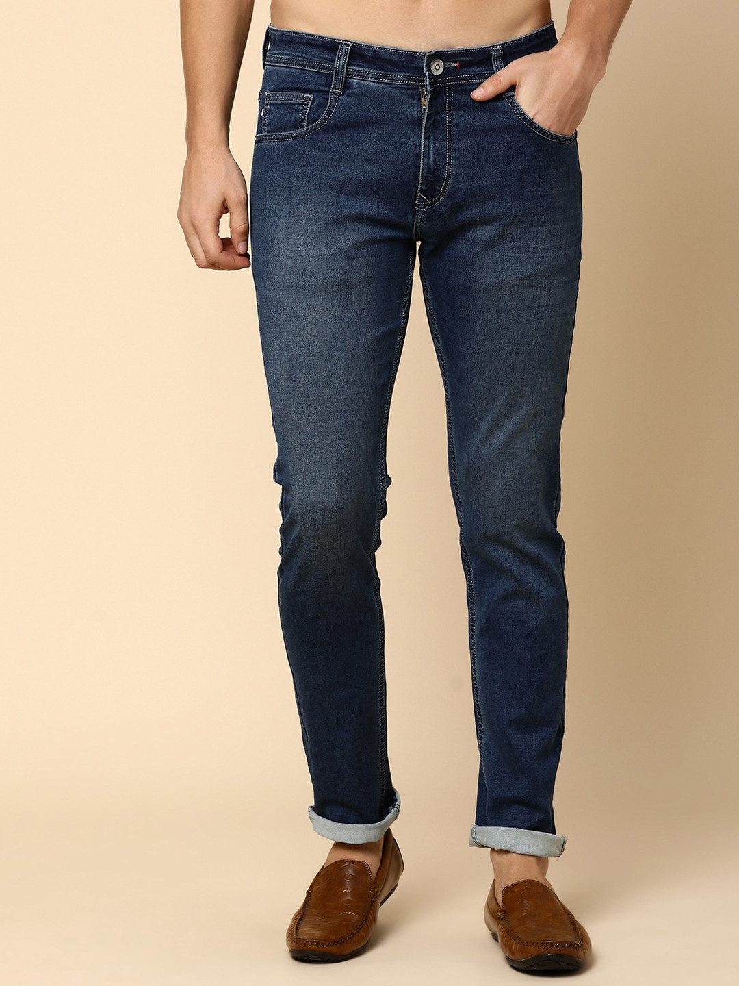 

V-Mart Men Regular Fit Mid-Rise Cotton Jeans, Blue