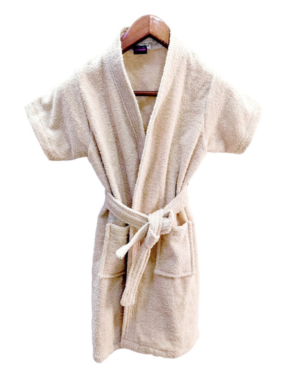 

GAB Kids Belted Pure Cotton Bath Robe, Off white