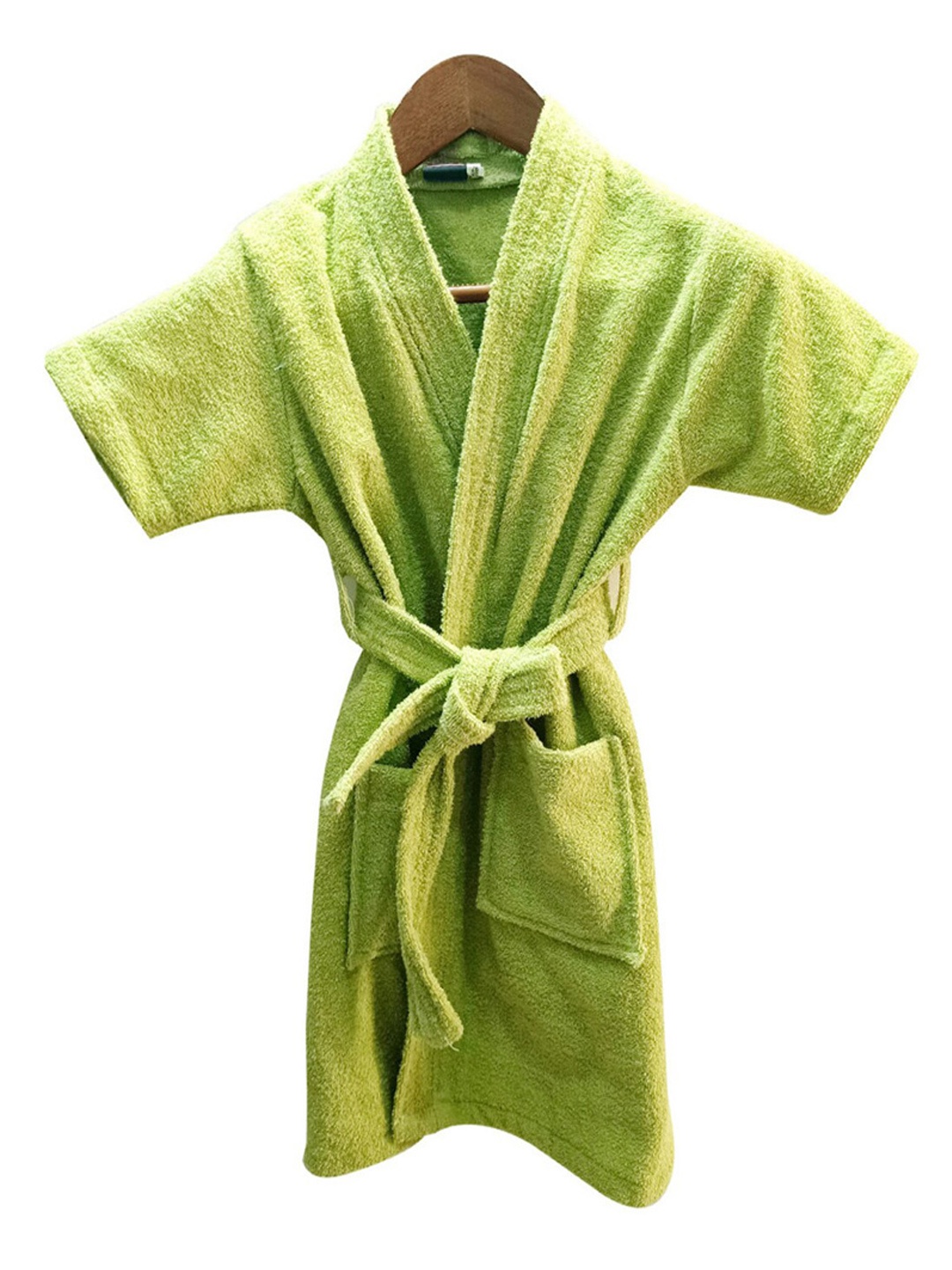 

GAB Kids Belted Pure Cotton Bath Robe, Green