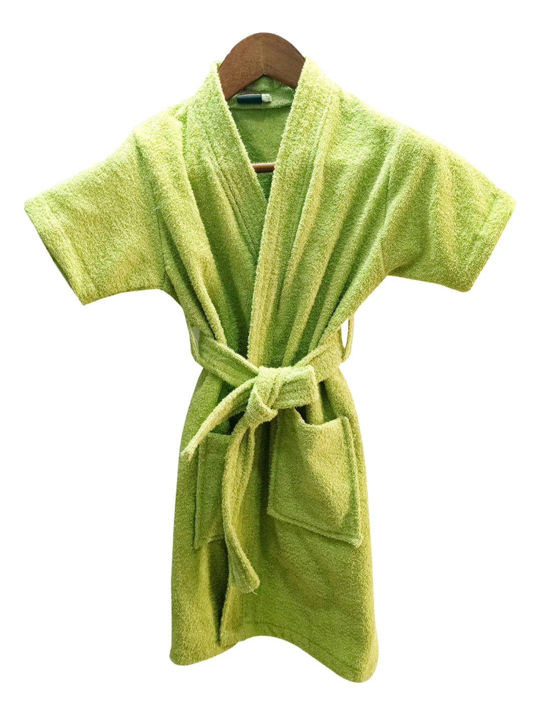 

GAB Kids Belted Pure Cotton Bath Robe, Green