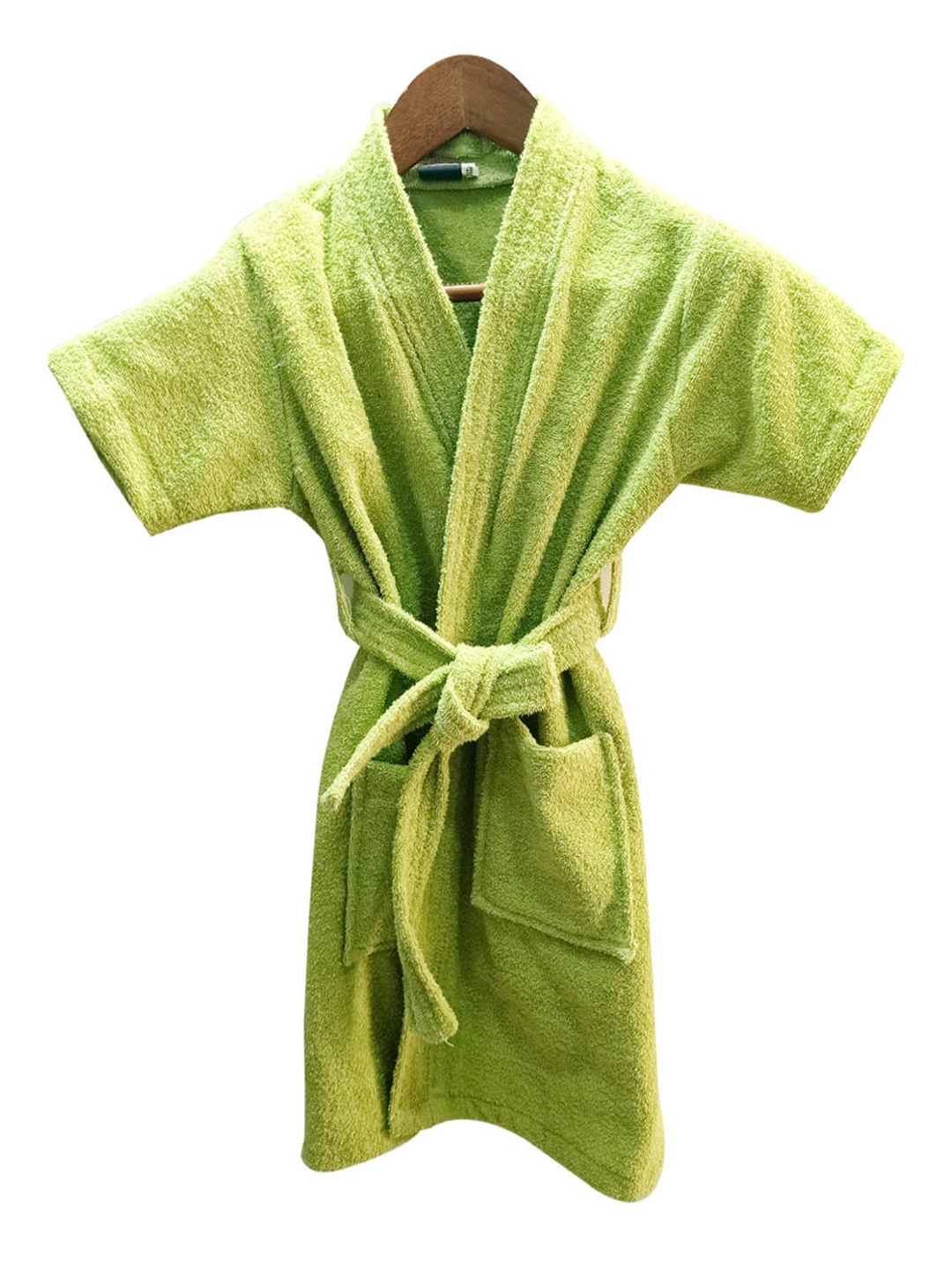 

GAB Kids Belted Pure Cotton Bath Robe, Green