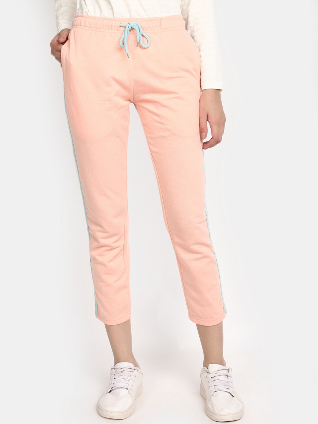 

V-Mart Women Mid-Rise Fleece Track Pants, Peach