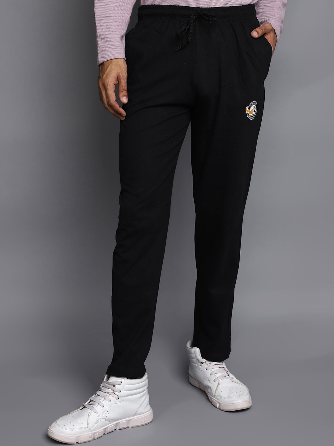 

V-Mart Men Graphic Printed Cotton Track Pant, Black