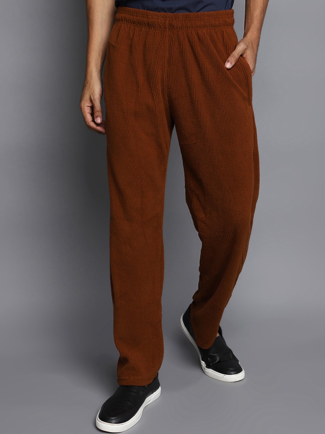 

V-Mart Men Mid Rise Cotton Track Pants, Brown