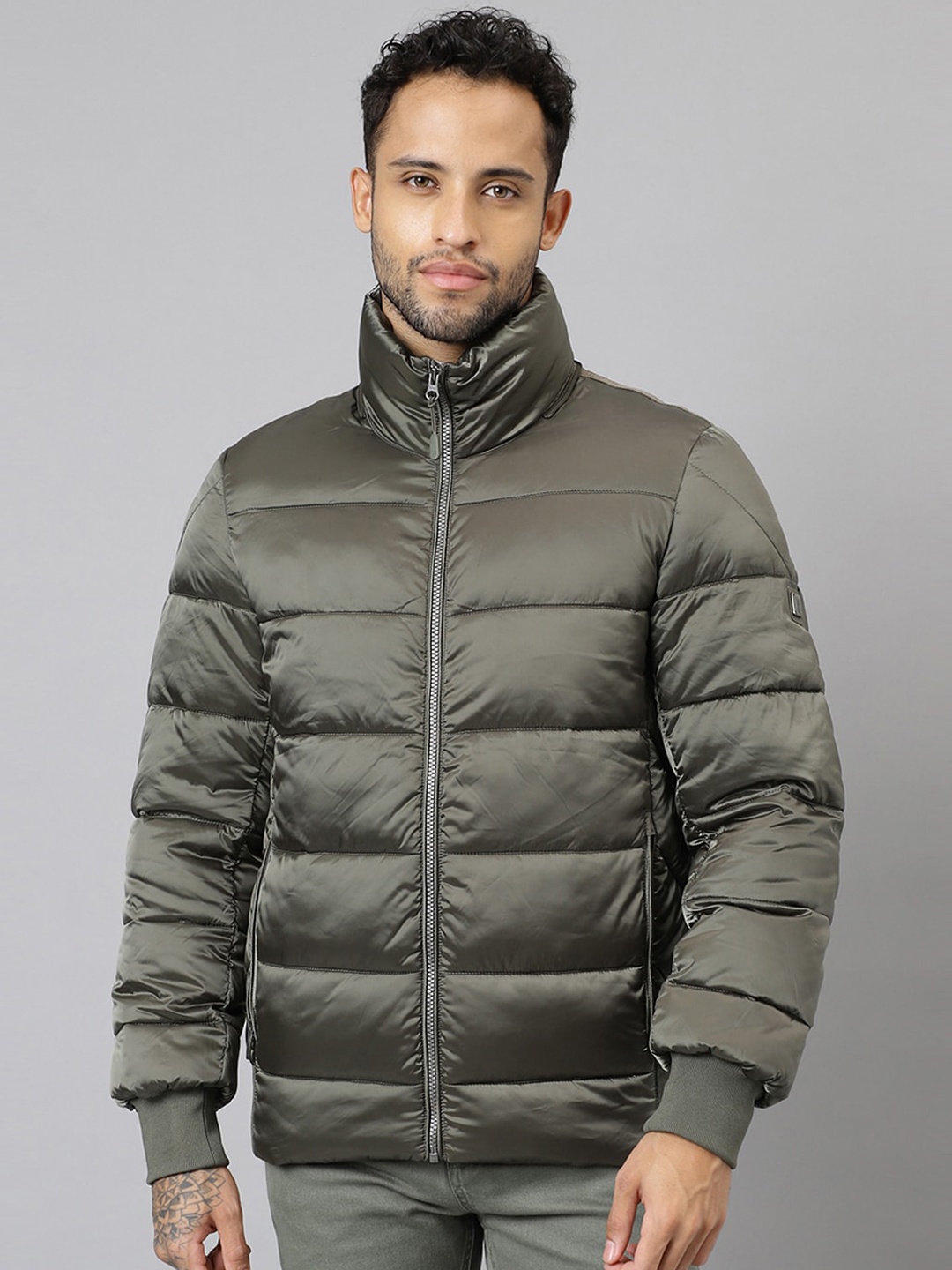 

Woods Stand Collar Padded Jacket, Green