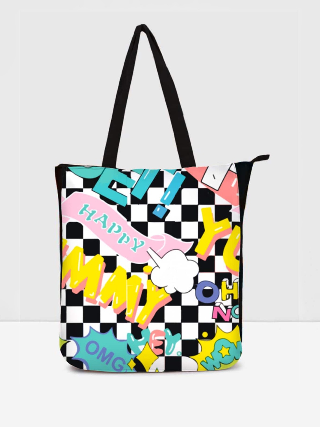 

The Dry State Black Typography Printed Oversized Shopper Tote Bag