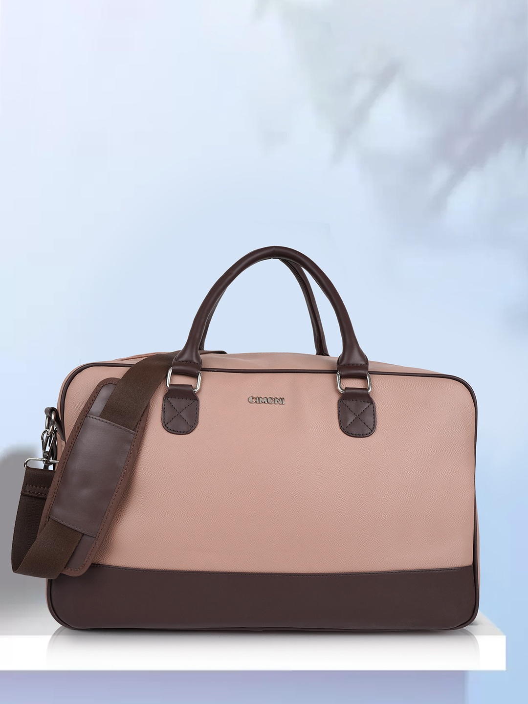 

CIMONI Unisex Colorblocked Duffel Bag, Peach