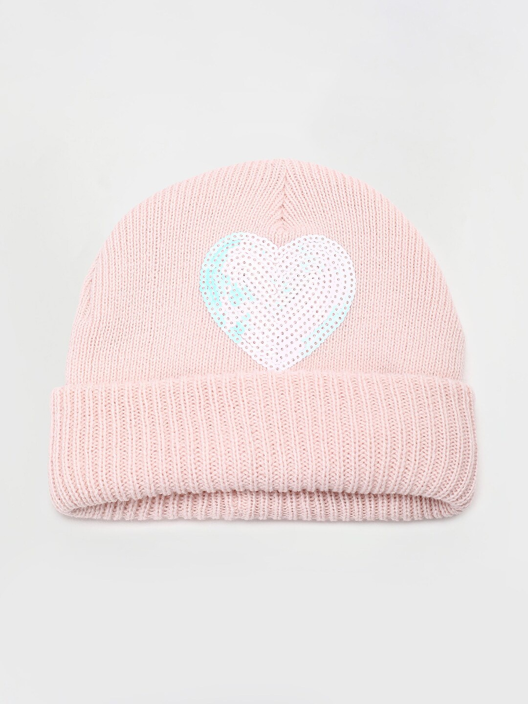 

max Girls Self Design Acrylic Beanie, Pink