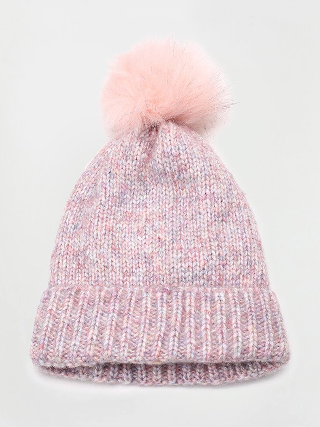 

max Girls Self Design Acrylic Beanie, Pink