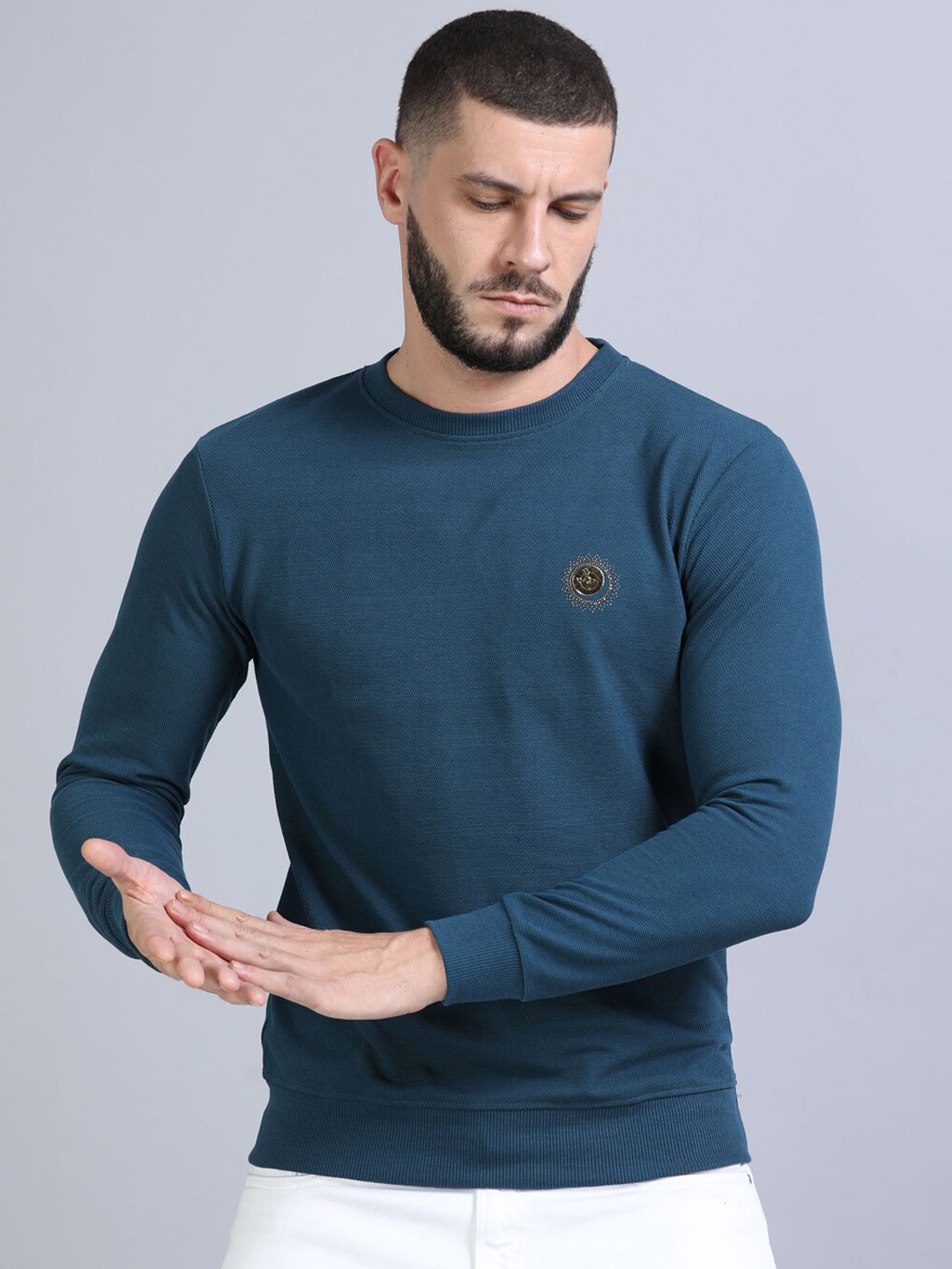 

Bushirt Long Sleeves Acrylic Sweatshirt, Teal