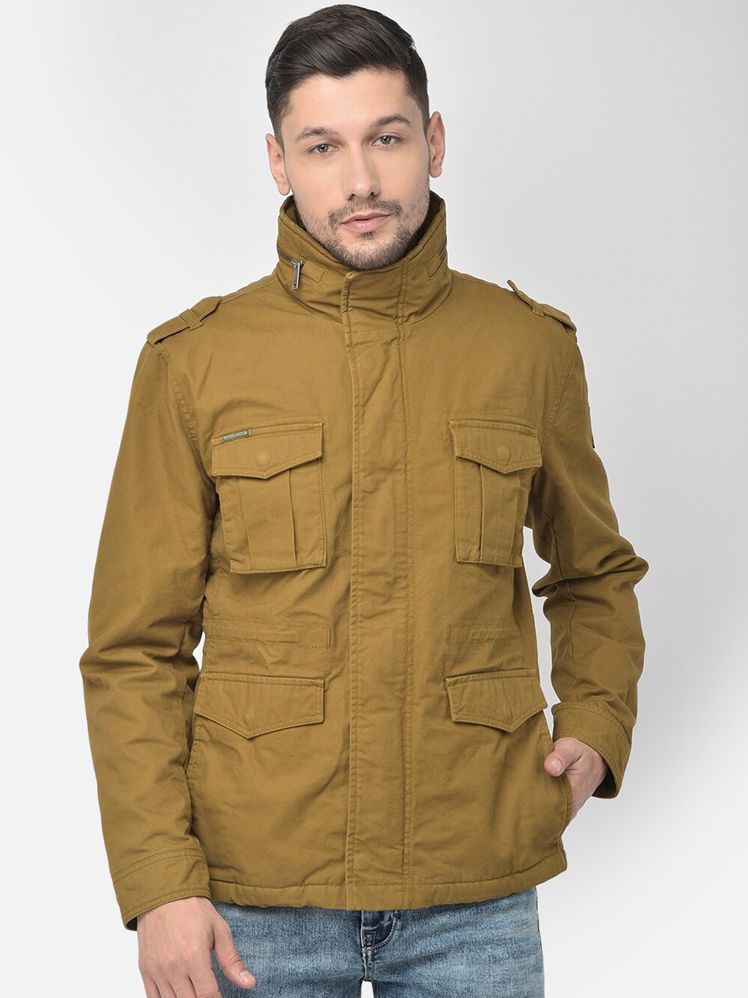 

Woodland Mock Collar Tailored Jacket, Camel brown