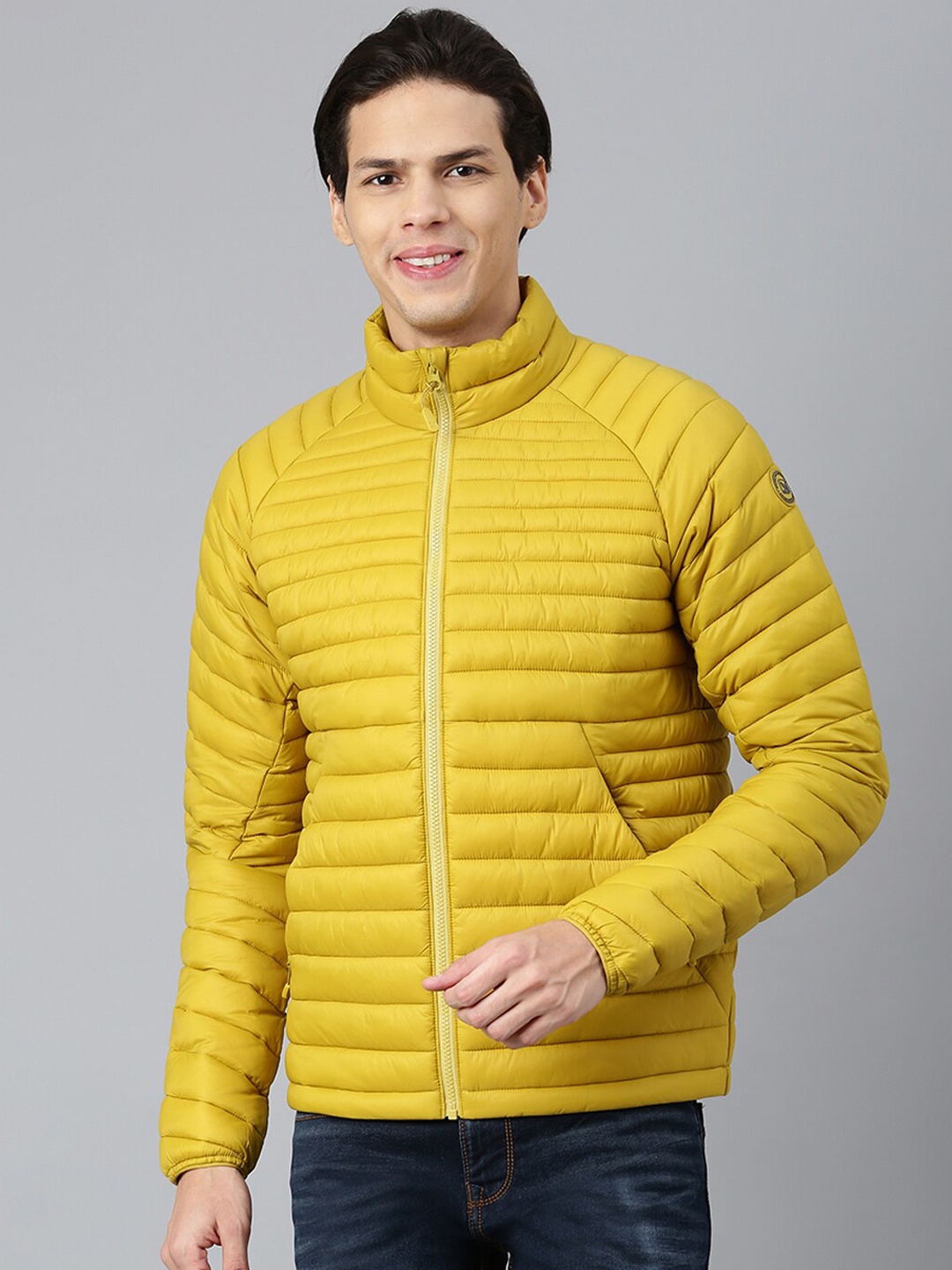 

Woodland Mock Collar Puffer Jacket, Yellow