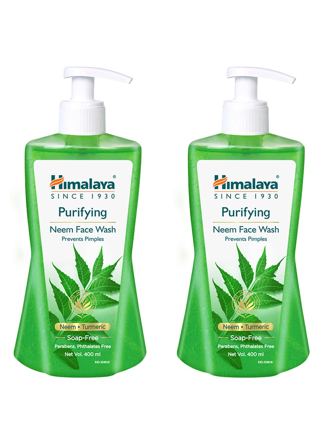 

Himalaya Set of 2 Purifying Neem Face Wash with Neem & Turmeric - 400ml each, Green