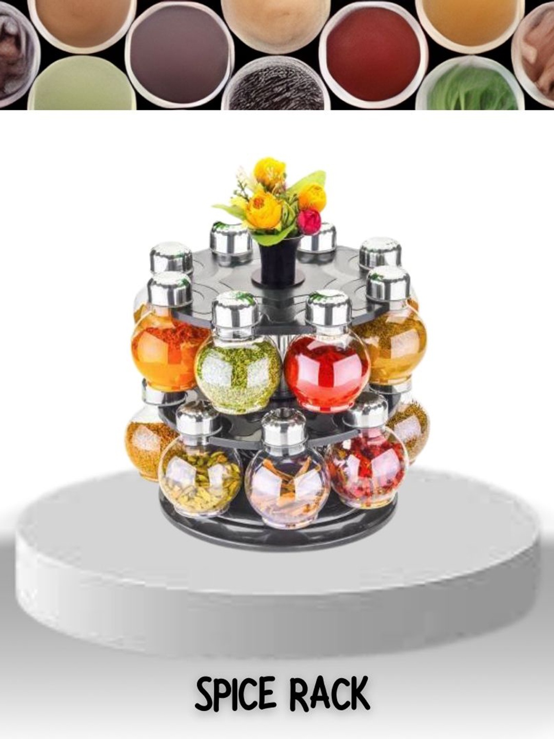 

3D METRO SUPER STORE White Solid Plastic Kitchen Spice Rack 250 ml